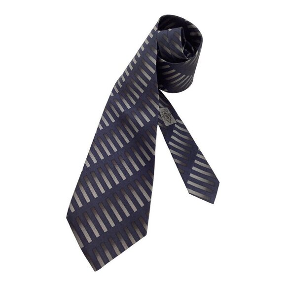 GUCCI Blue Striped Luxury Designer Silk Tie Made In Italy W: 3.75" EX COND - Picture 1 of 6